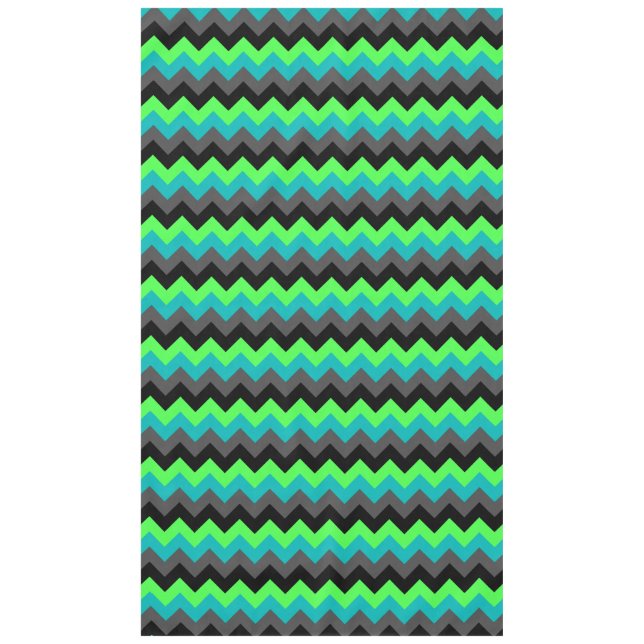 Ombre verde negro Chevrons grandes manteles (Anverso)