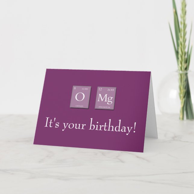 OMG oh mi tarjeta de cumpleaños periódica de los (Anverso)