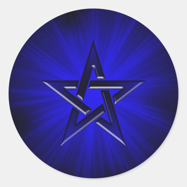 Ominoso Pegatina Pentagram Azul (Anverso)