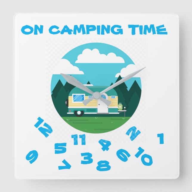 ON **TIEMPO DE CAMPING** Reloj de pared acrílico (Anverso)