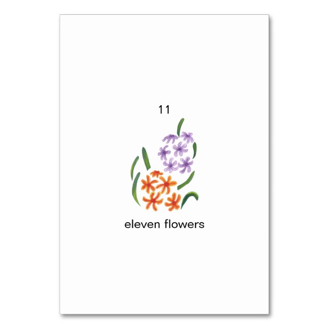 Once flores, tarjetas de personalizado (Reverso)