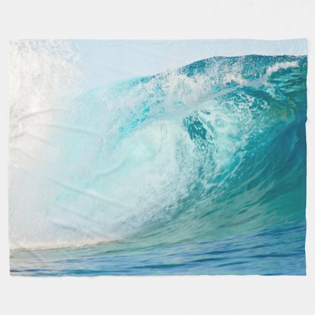 Onda azul del Océano Pacífico que rompe la manta (Frente (Horizontal))