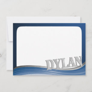 Onda de acero con el nombre de la nota plana Dylan