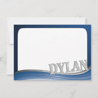 Onda de acero con el nombre de la nota plana Dylan