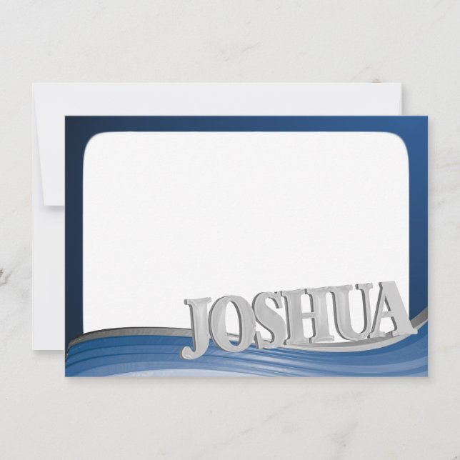 Onda de acero con el nombre Joshua Nota plana (Anverso)