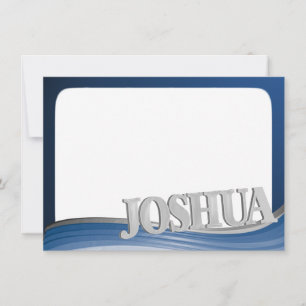 Onda de acero con el nombre Joshua Nota plana