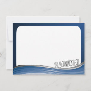 Onda de acero con nota plana de nombre