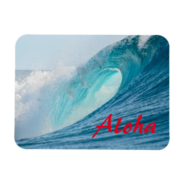 Onda de barril de surf que rompe el imán Aloha (Horizontal)
