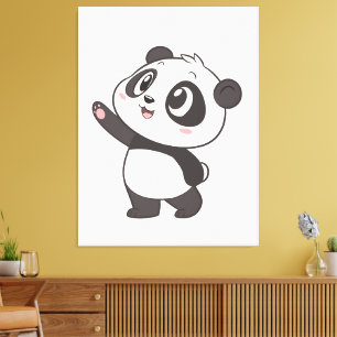 Onda de oso de pandas cúrcuma - Imprimir lienzo