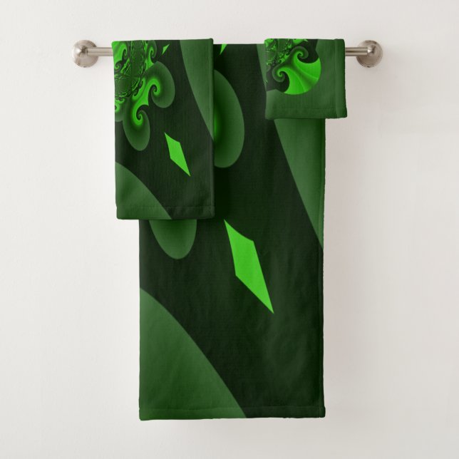 Onda en espiral verde oscuro y lima (In situ)