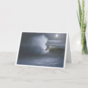 Onda iluminada por la luna - tarjeta de
