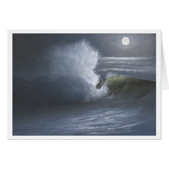 Onda iluminada por la luna - tarjeta de