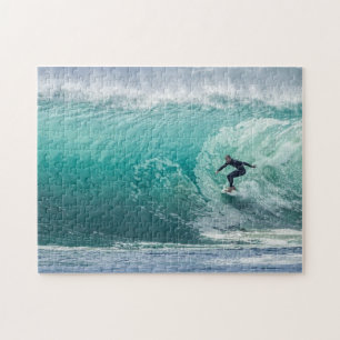 Onda, surfista, hermoso paisaje rompecabezas rompe