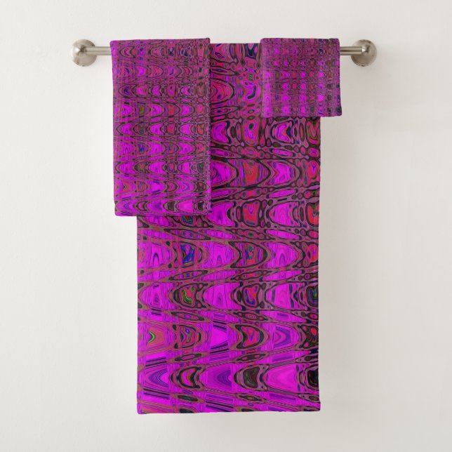 Ondas abstractas de boomerang retro magenta (In situ)
