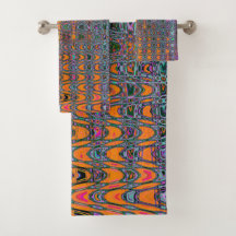 Ondas abstractas de boomerang retro naranja y aqua