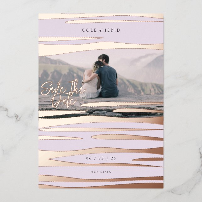 Ondas abstractas Guardar tarjeta de fecha (Anverso)