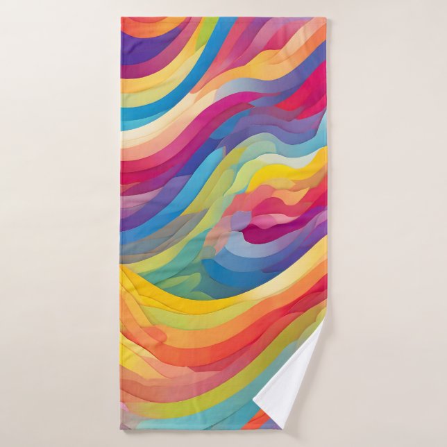 Ondas arco iris (Toalla de baño)