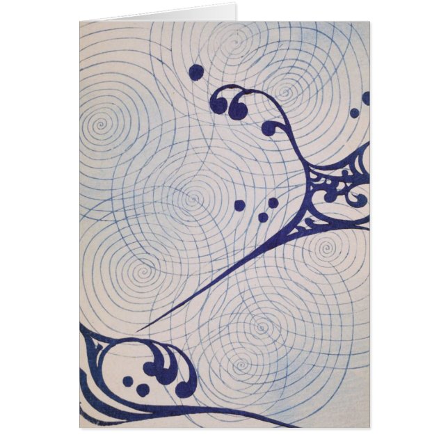 Ondas azules vintage Art Deco (Frente)