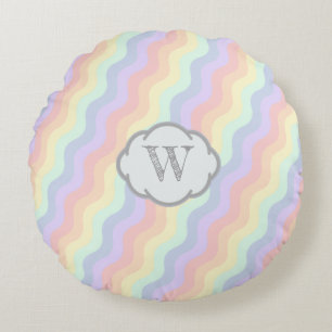 Ondas de arcoiris pasteles redondeadas de almohada
