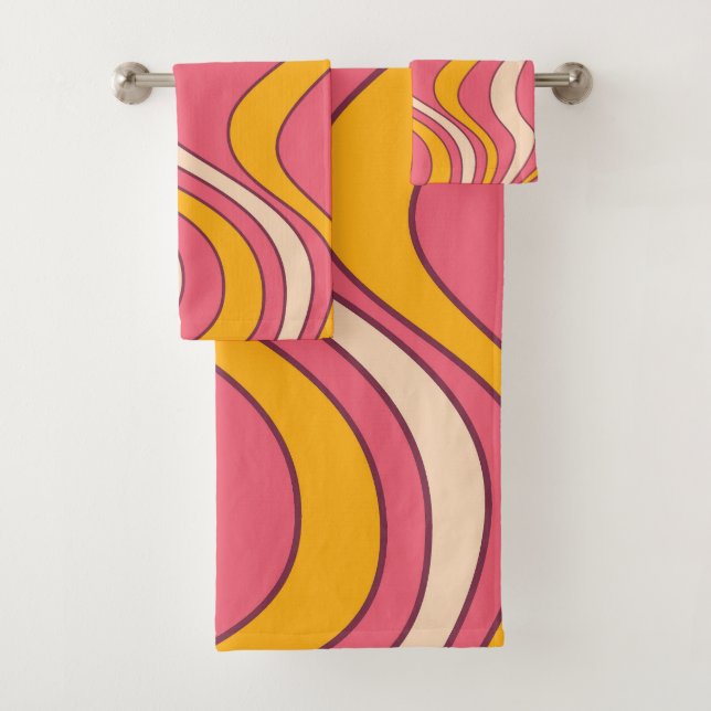 Ondas de estilo retro rosa y naranja (In situ)