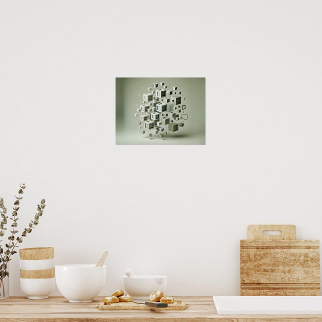 Ondas de gradiente suave - Arte de pared abstracto (Cocina)