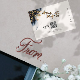 Ondas de invierno con tarjetas RSVP de código QR d
