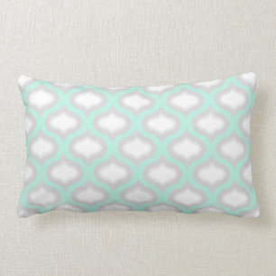 Ondas de mosaico azul y gris con almohada lumbar