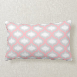 Ondas de mosaico rosa y gris con almohada lumbar
