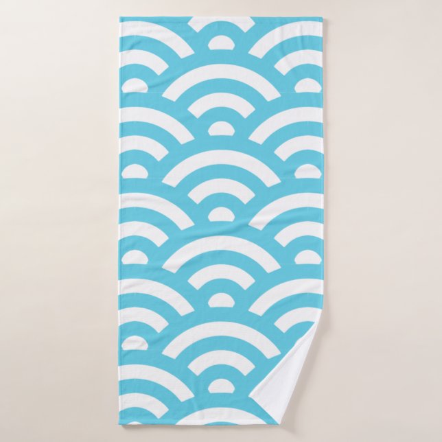 Ondas de textura azul oceánica (Toalla de baño)
