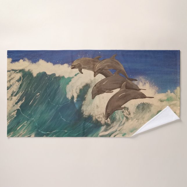 Ondas delfines (Toalla de baño)