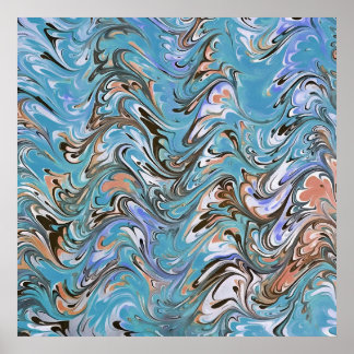 Ondas En El Arte Abstracto De La Pura Acrílica Azu