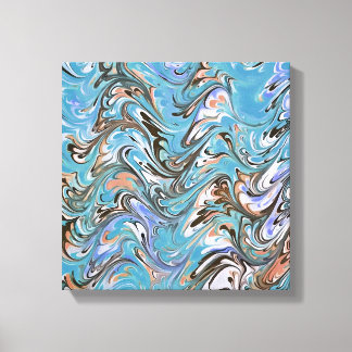 Ondas En El Arte Abstracto De La Pura Acrílica Azu