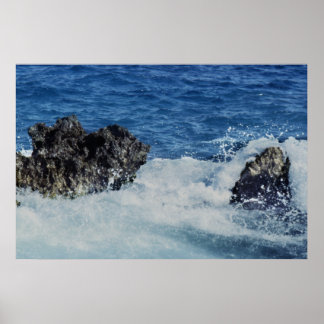 Ondas Espaseando En Las Impresiones De Roca De Cor