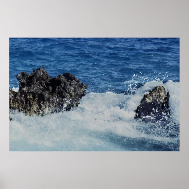 Ondas Espaseando En Las Impresiones De Roca De Cor (Frente)