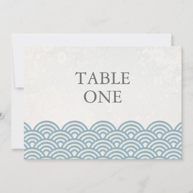 Ondas estilizadas Seigha Japonesas Número de Mesa  (Anverso)