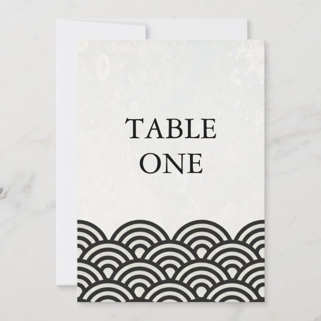 Ondas estilizadas Seigha Japonesas Número de Mesa  (Anverso)