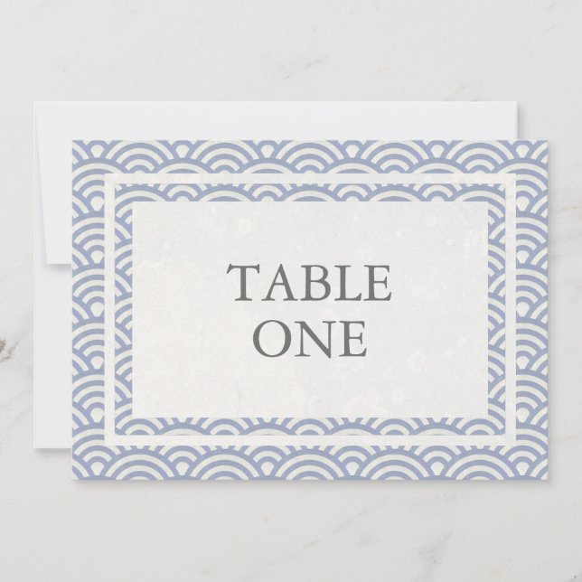 Ondas estilizadas Seigha Japonesas Número de Mesa  (Anverso)