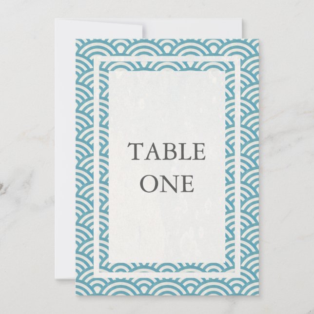 Ondas estilizadas Seigha Japonesas Número de Mesa  (Anverso)