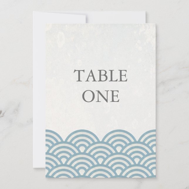 Ondas estilizadas Seigha Japonesas Número de Mesa  (Anverso)