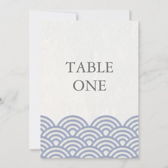 Ondas estilizadas Seigha Japonesas Número de Mesa  (Anverso)