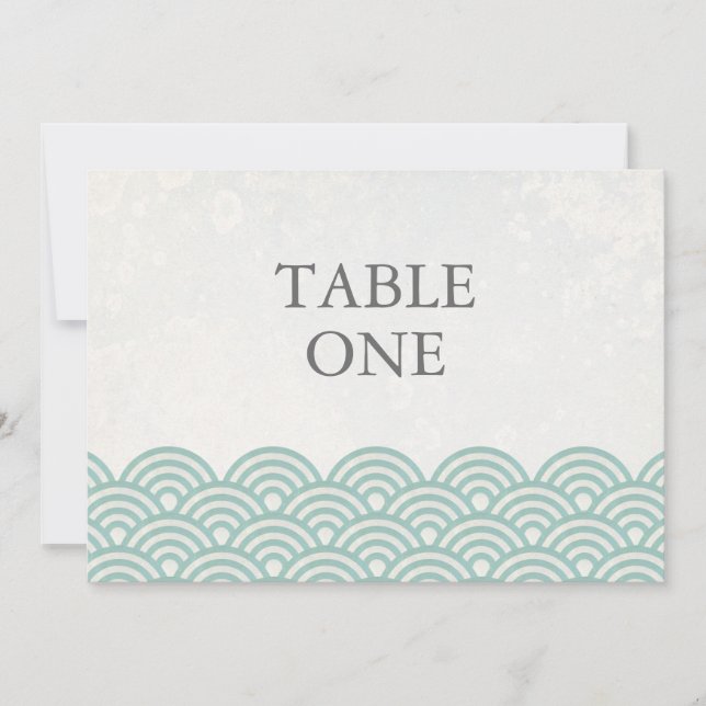 Ondas estilizadas Seigha Japonesas Número de Mesa  (Anverso)