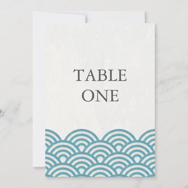 Ondas estilizadas Seigha Japonesas Número de Mesa  (Anverso)