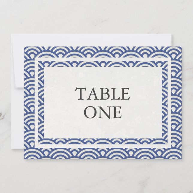 Ondas estilizadas Seigha Japonesas Número de Mesa  (Anverso)