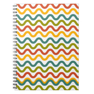 "Ondas Groovy vibrantes - Cuaderno estético retro 