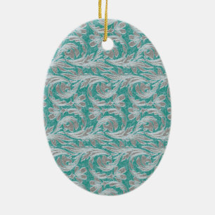 Ondas metálicas, ORNAMENTO DE OVO Blanco-Marítimo