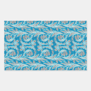 Ondas metálicas, Pegatinas de Rectángulo Lt Blue-W