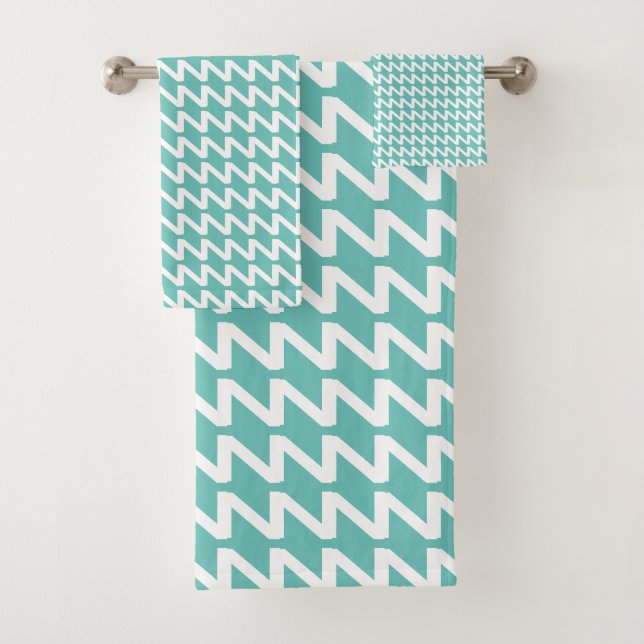 Ondas nítidas modernas, Verde azuladas y blancas (In situ)
