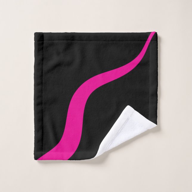 Ondas simples 3 en magenta y negro (Toallita)