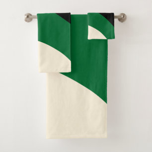 Ondas simples - Verde, Crema y Negro