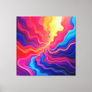 Ondas Vívidas: Arte de Flujo de Energía Abstracta 